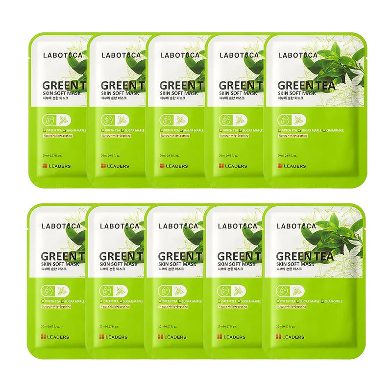 Leaders Skin Soft Mask Green Tea 10 sheets/box