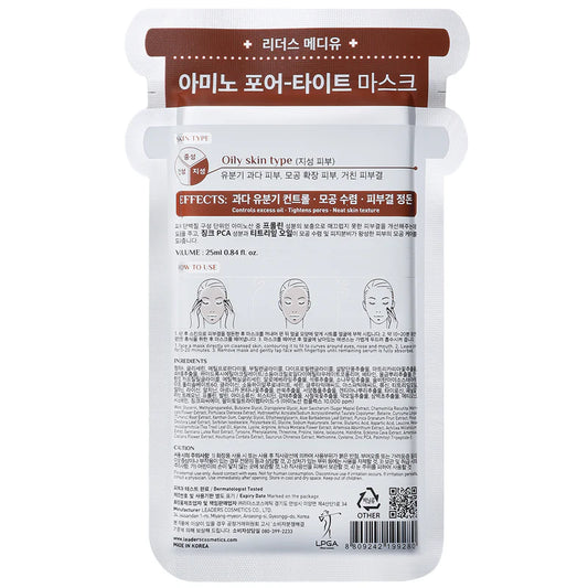 Leaders Mediu Amino Pore-Tight Mask 5 sheets/box